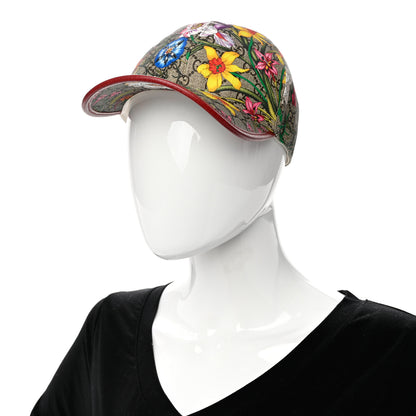 Gucci GG Supreme Flora Claudia Baseball Hat 57 M Red 2 of 10