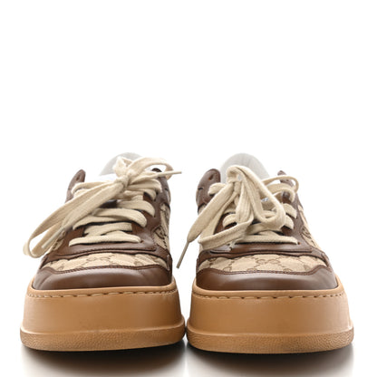 Gucci Calfskin GG Monogram Womens Platform 55mm Sneakers 39.5 Hezelnut Beige Ebony Mystic White 2 of 9