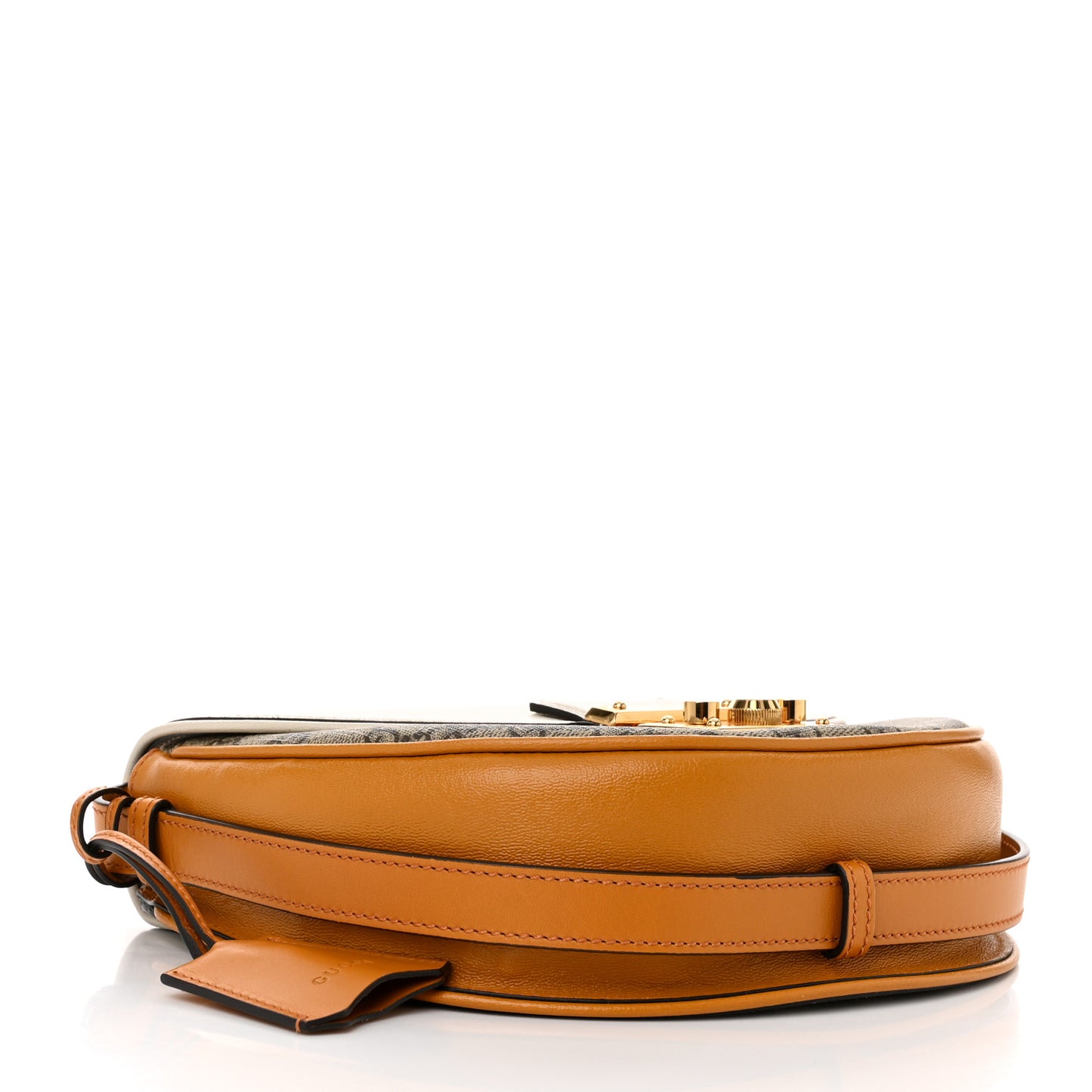 GG Supreme Monogram Calfskin Small Padlock Messenger Shoulder Bag Beige Mystic White Sun Oil