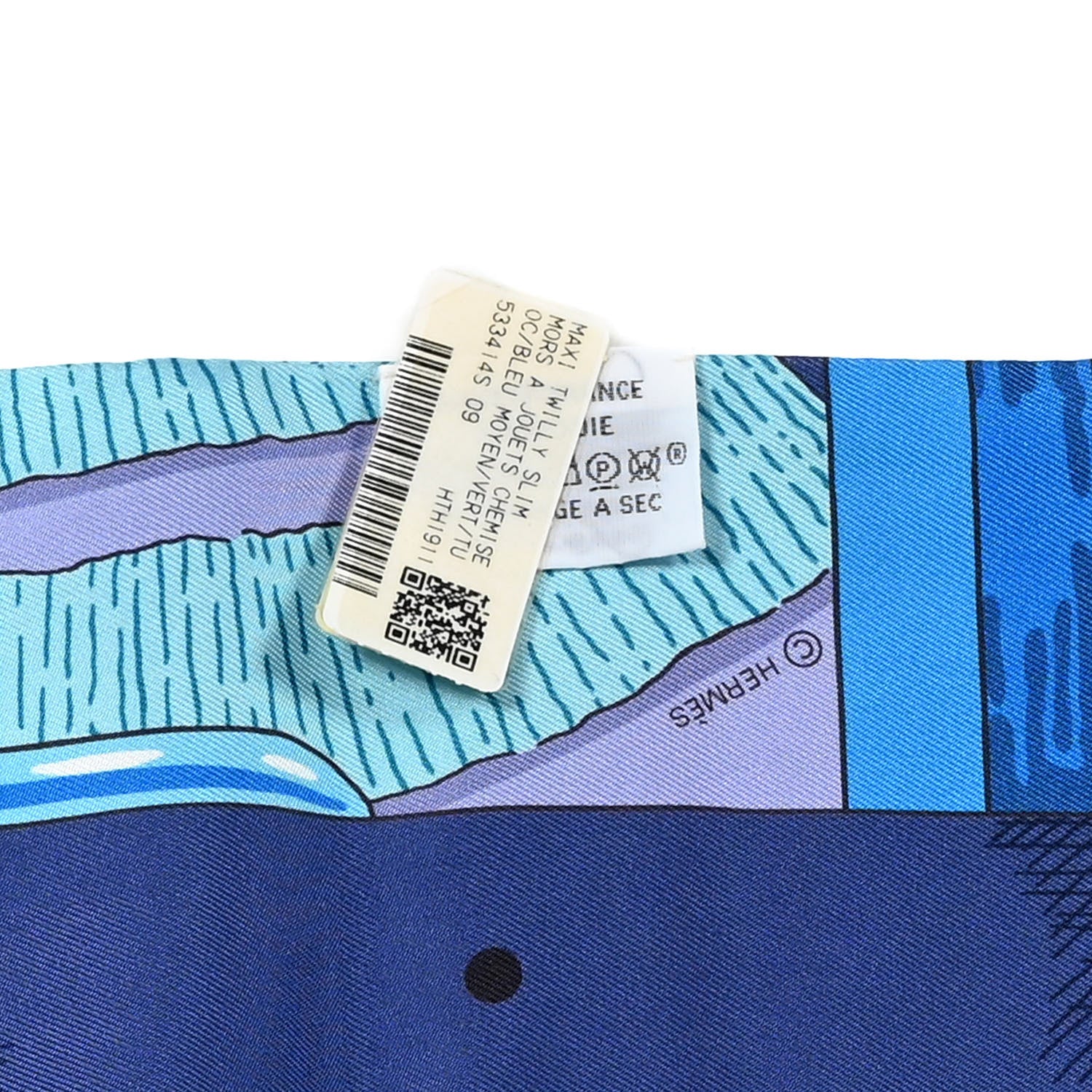 Hermes Silk Mors a Jouets Chemise Twilly Bleu Moyen Vert Turquoise 2 of 4
