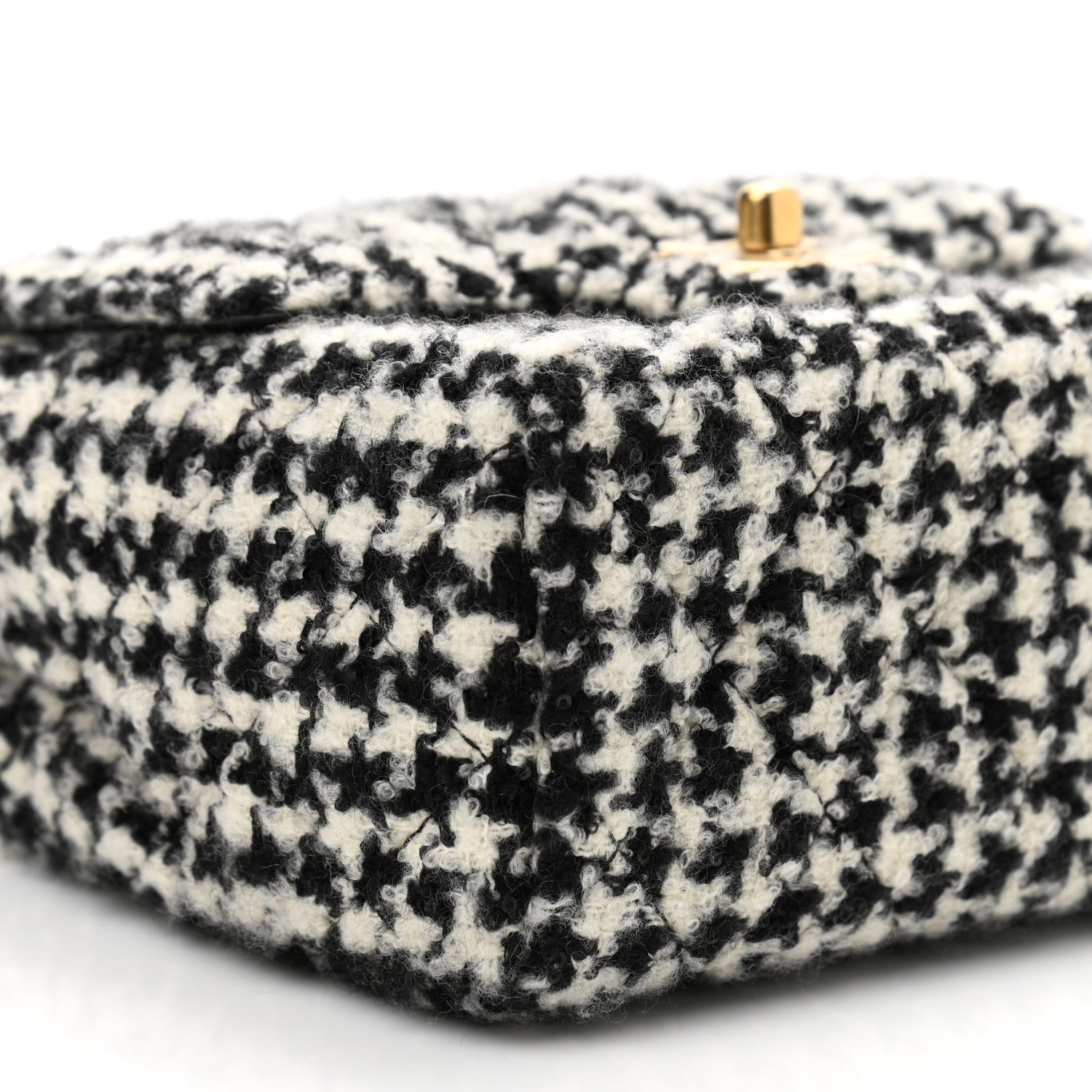 Chanel Tweed Houndstooth Mini Square Flap Black White 8 of 10