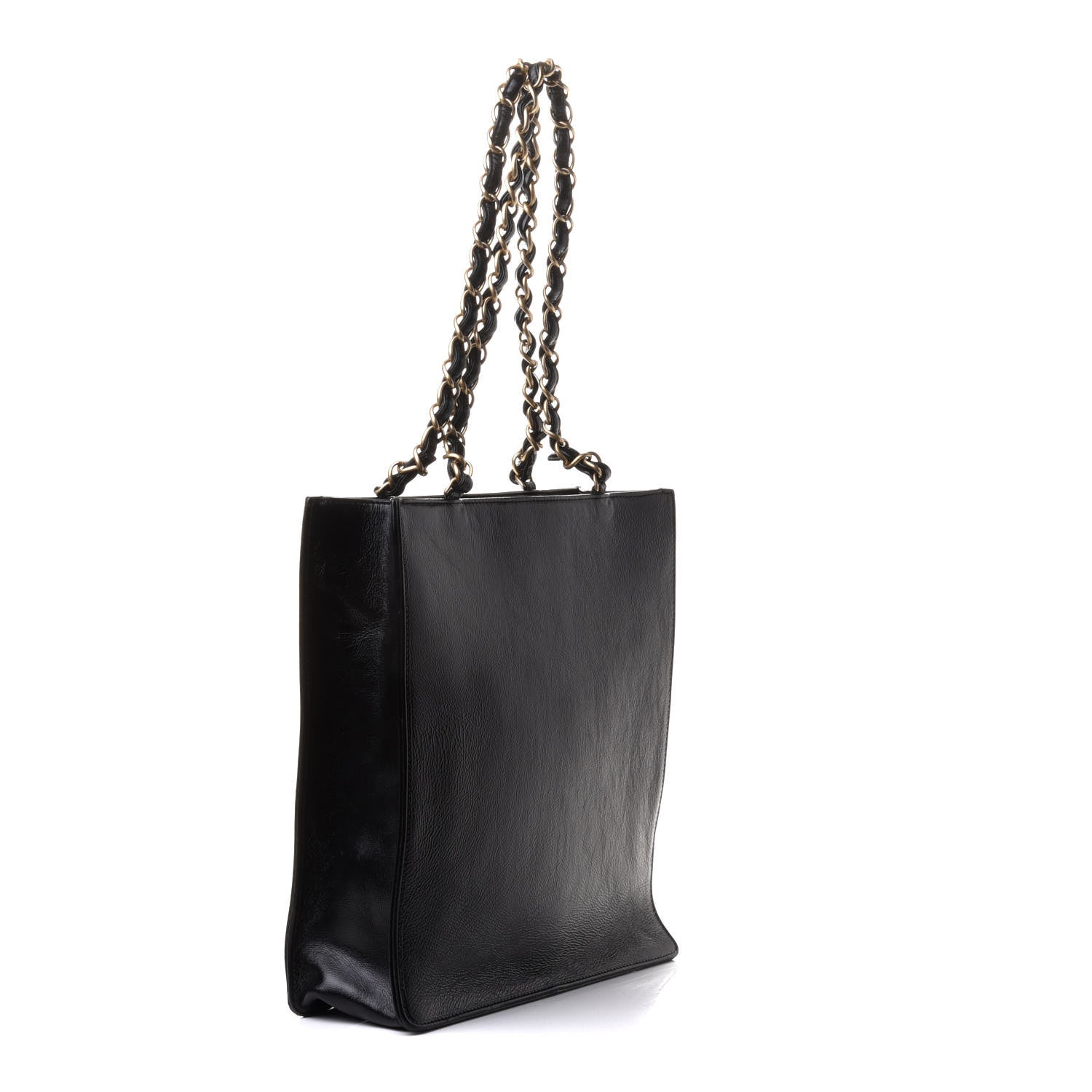 Chanel Shiny Aged Calfskin North South Shopping Bag Black 3 of 11