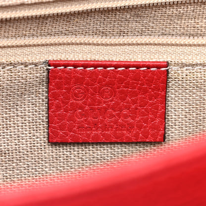 Gucci Dollar Calfskin Medium Interlocking G Top Handle Shoulder Bag Red 6 of 10