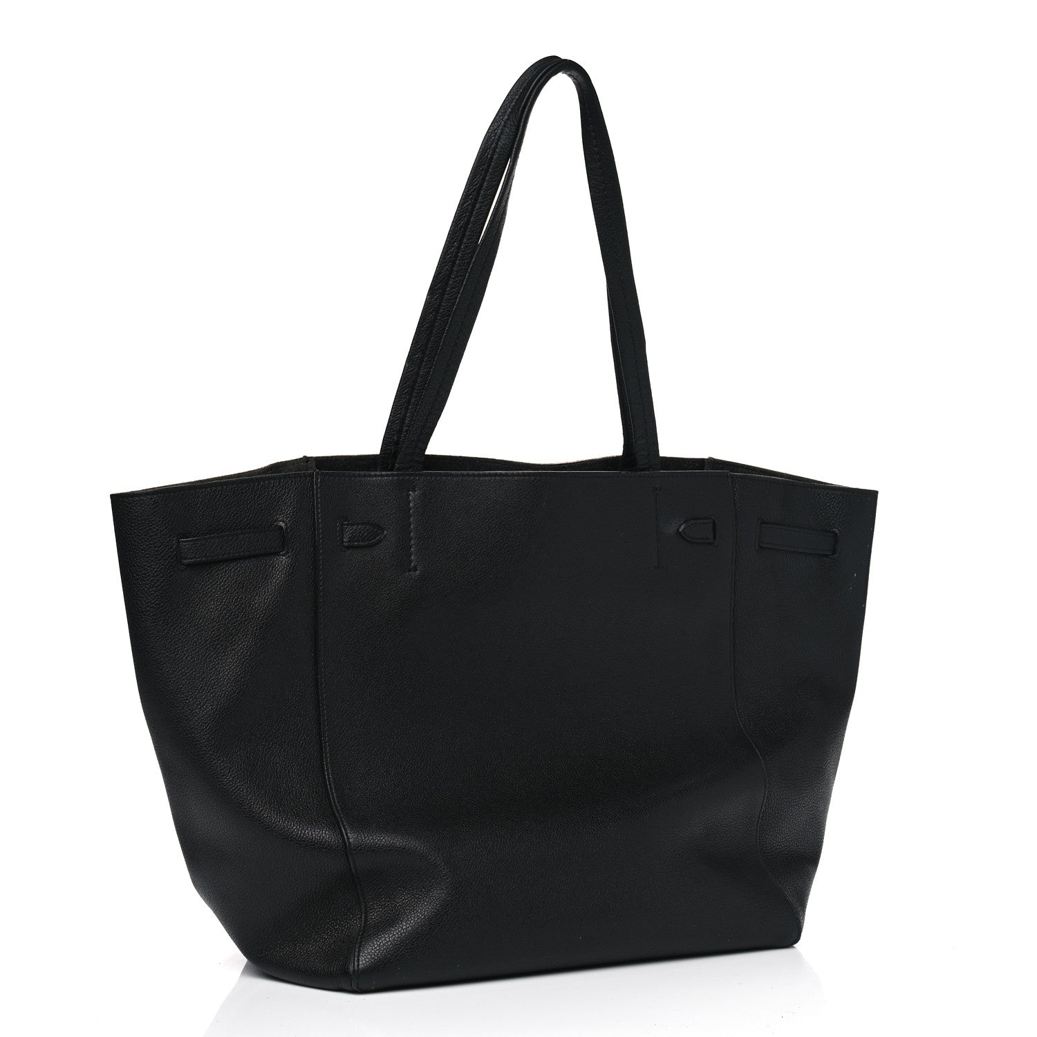 Celine Soft Grained Calfskin Small Belt Cabas Phantom Black 2 of 12