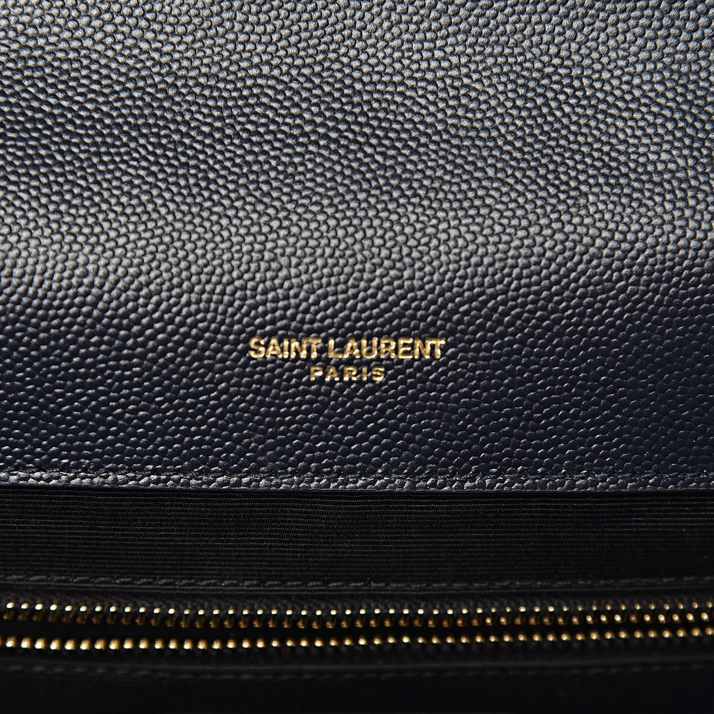 Grain De Poudre Mixed Matelasse Large Triquilt Monogram Satchel Deep Marine