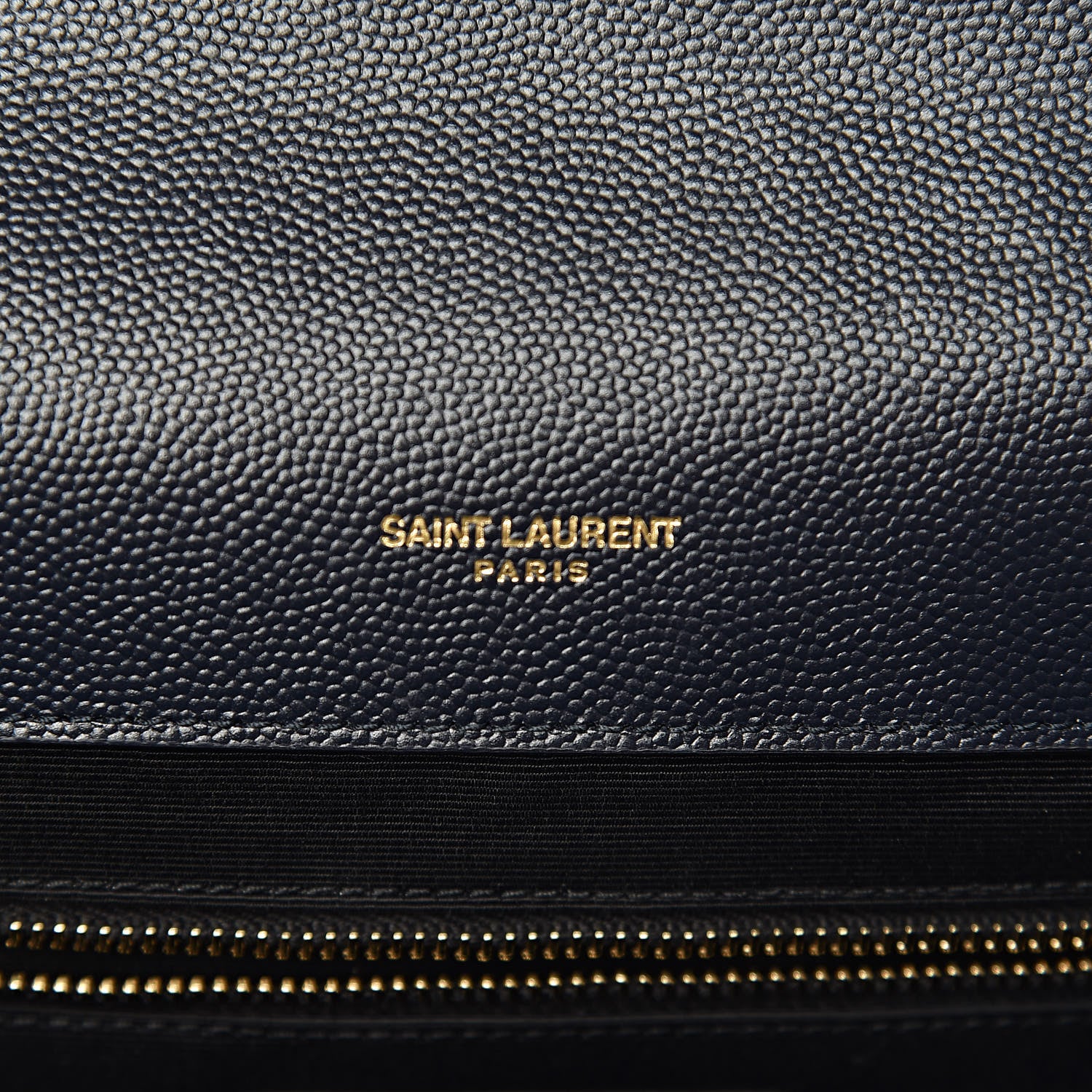 Saint Laurent Grain De Poudre Mixed Matelasse Large Triquilt Monogram Satchel Deep Marine 6 of 25
