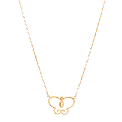 Tiffany 18K Yellow Gold Paloma Picasso Butterfly Pendant Necklace 1 of 5