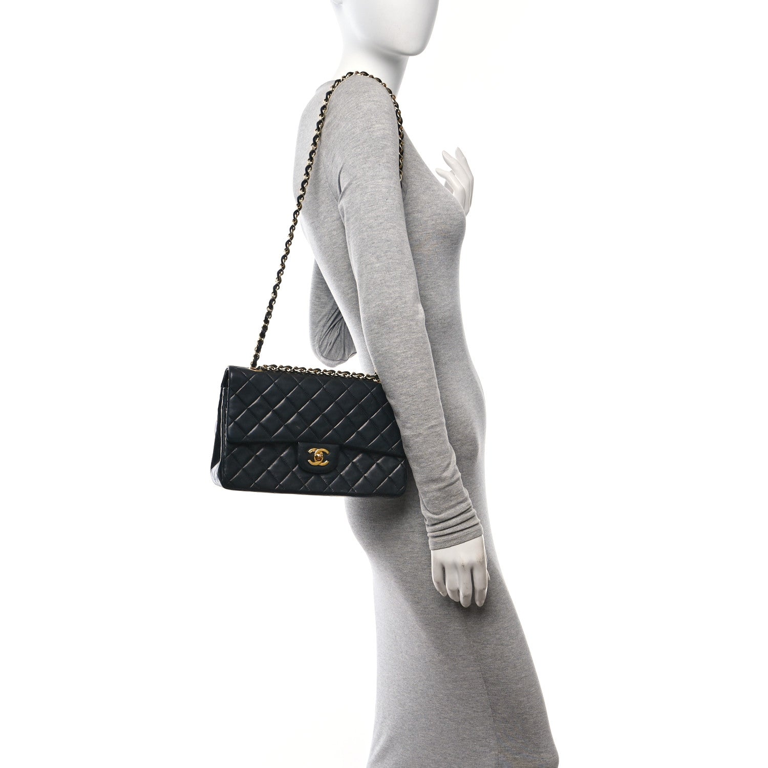 Chanel Lambskin Quilted Medium Double Flap Black 2 of 11