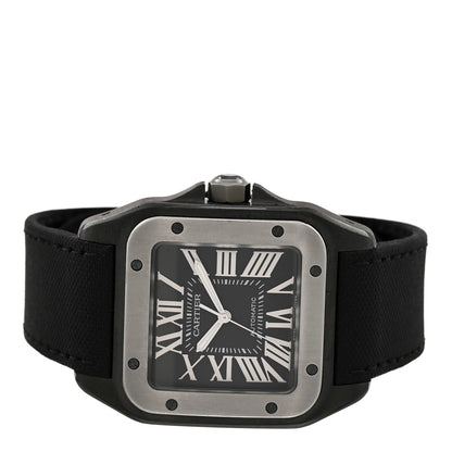 Cartier ADLC Titanium Nylon 38mm Santos 100 Chronograph Automatic Watch Black 2 of 5