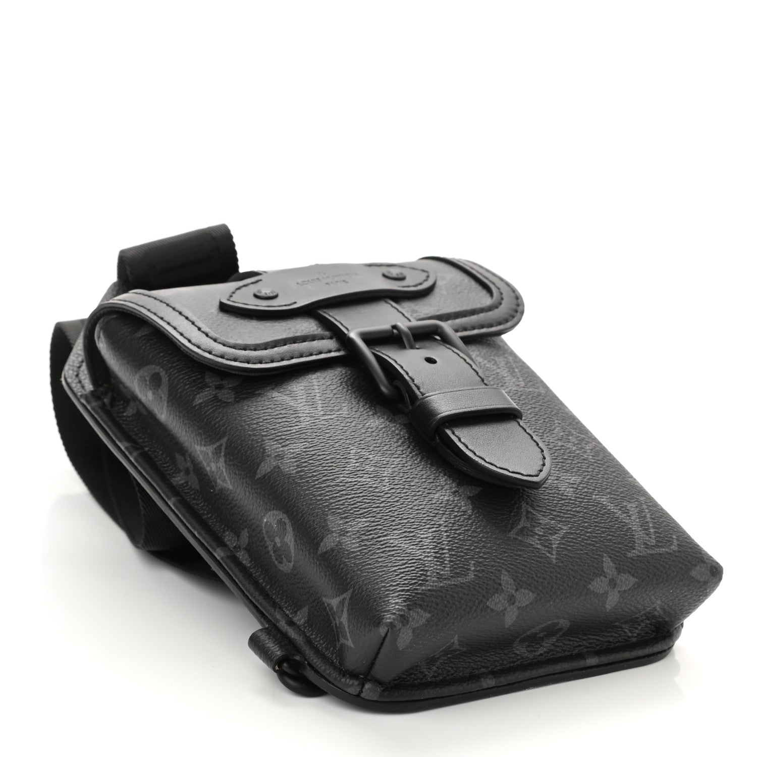 Louis Vuitton Monogram Eclipse Saumur Slingbag Black 4 of 9