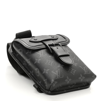 Louis Vuitton Monogram Eclipse Saumur Slingbag Black 4 of 9