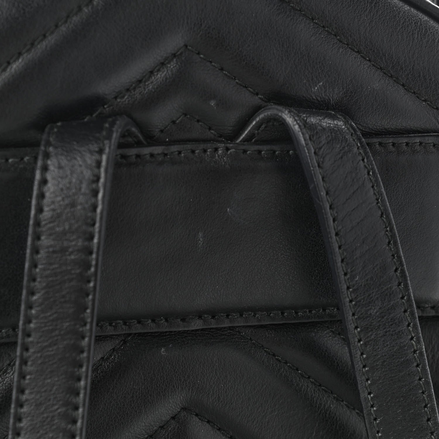 Gucci Calfskin Matelasse GG Marmont Backpack Black 11 of 12