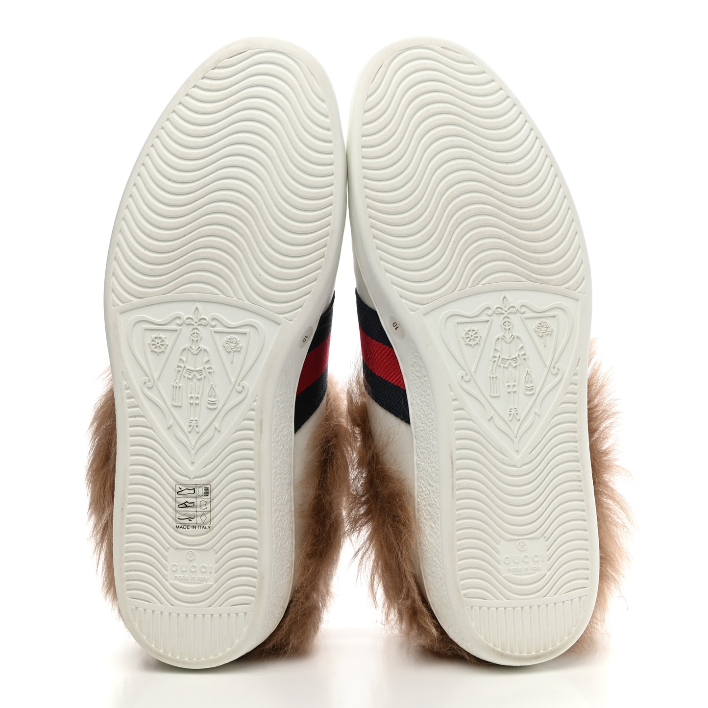 Calfskin Wool Web Bee Embroidered Mens Ace Sneakers 10 White