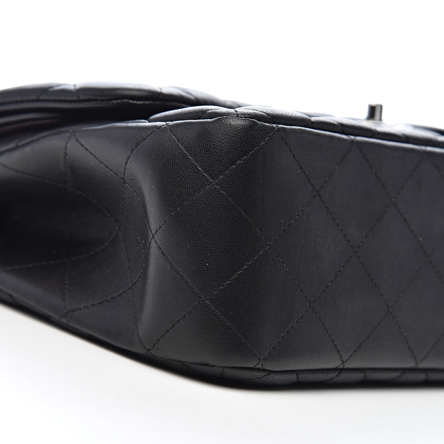 Lambskin Quilted Jumbo Double Flap Black