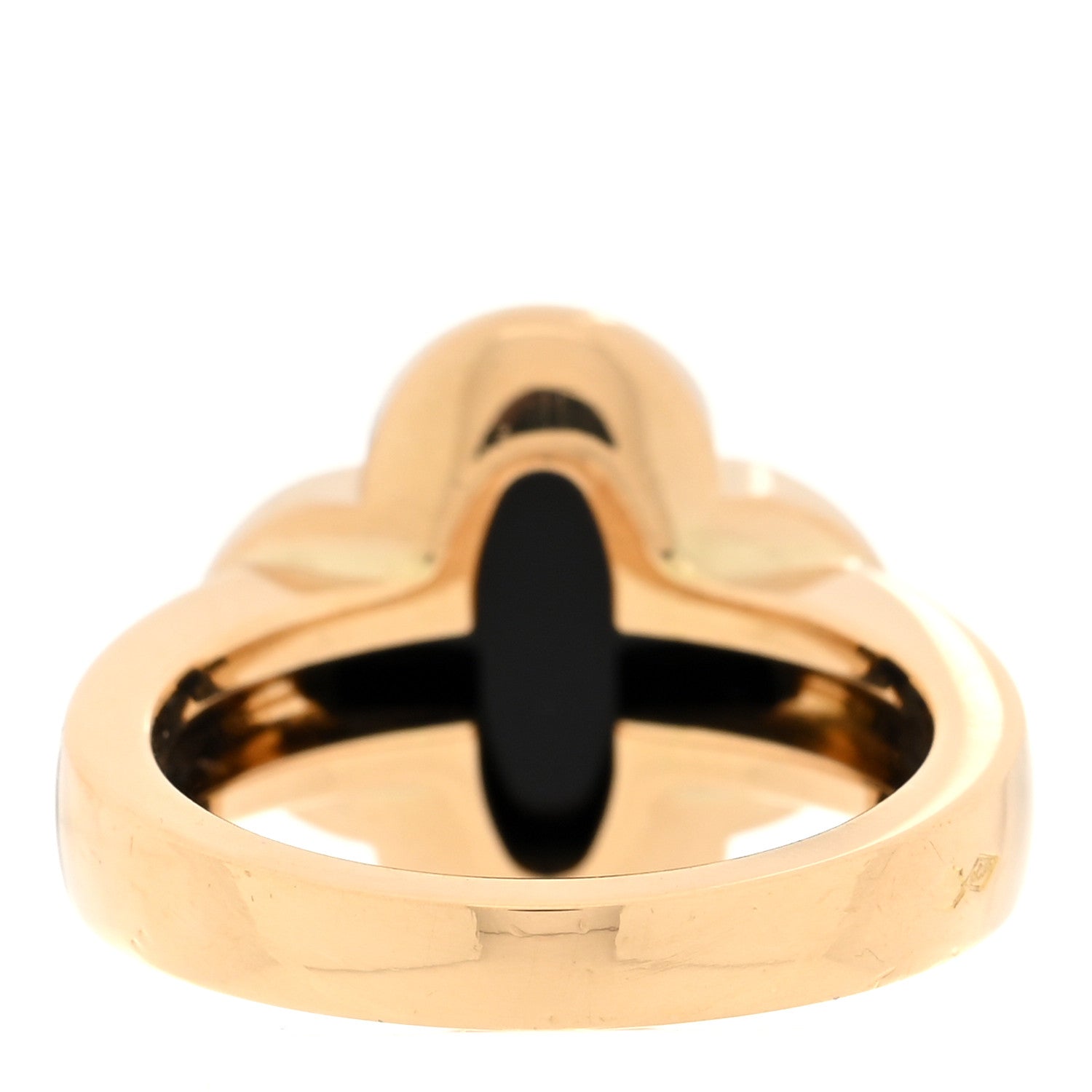 Van Cleef & Arpels 18K Yellow Gold Black Onyx Pure Alhambra Ring 52 6 3 of 4