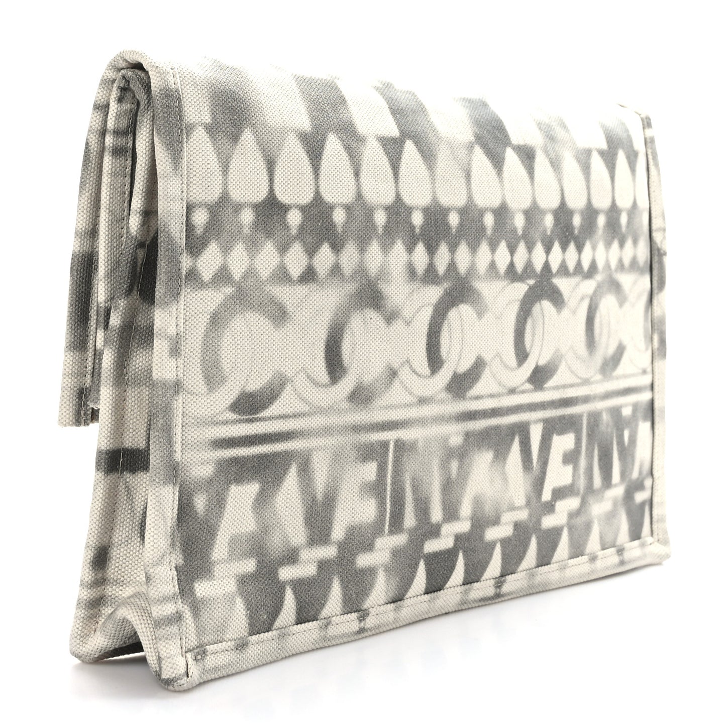 Canvas Iliad Flap Clutch Beige