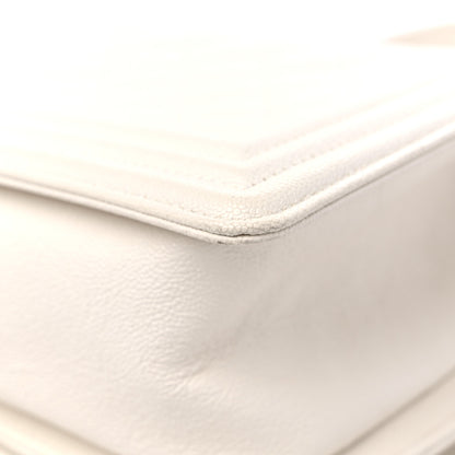 Chanel Caviar Quilted Medium Boy Flap White 11 of 13