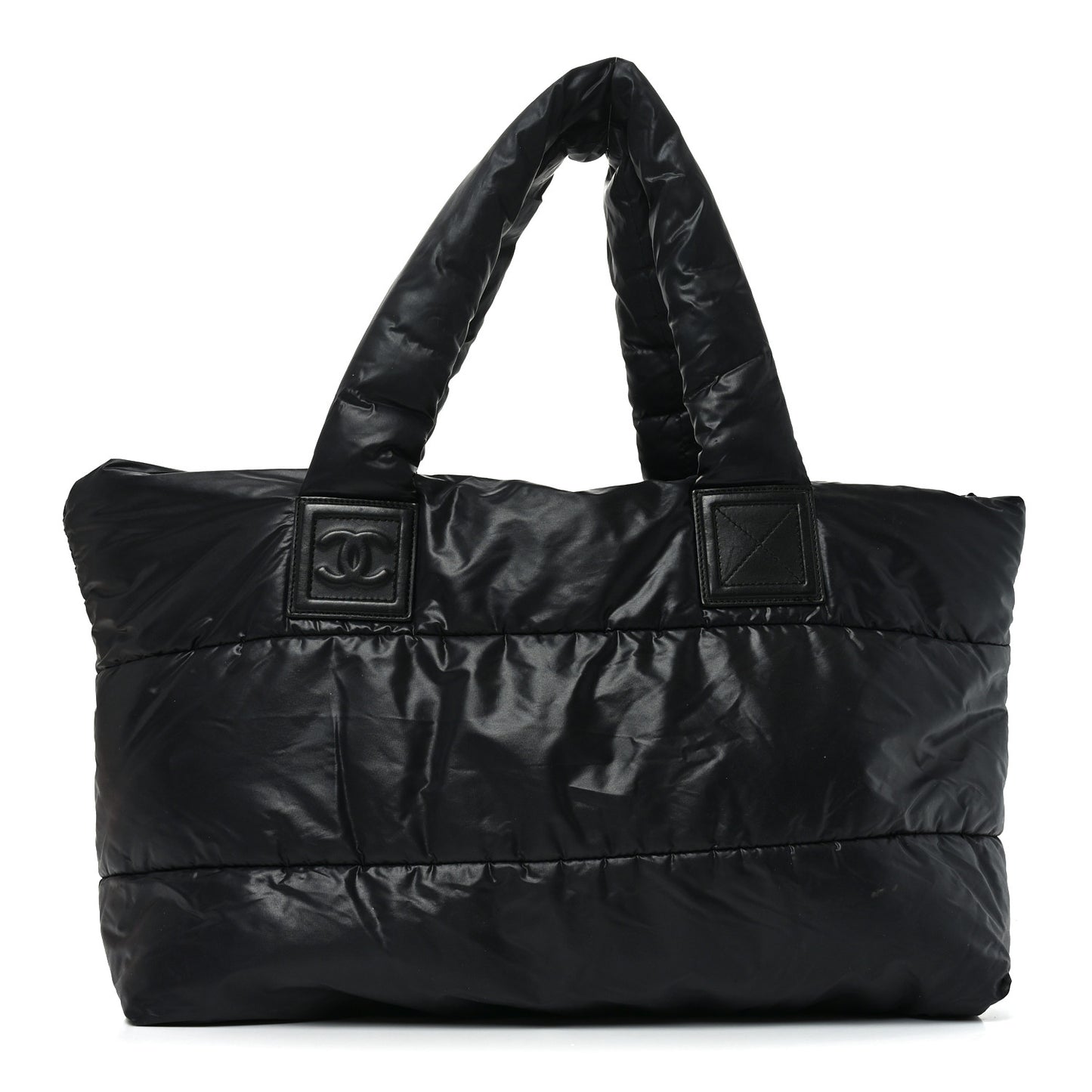 Lambskin Quilted Medium Coco Cocoon Reversible Tote Black