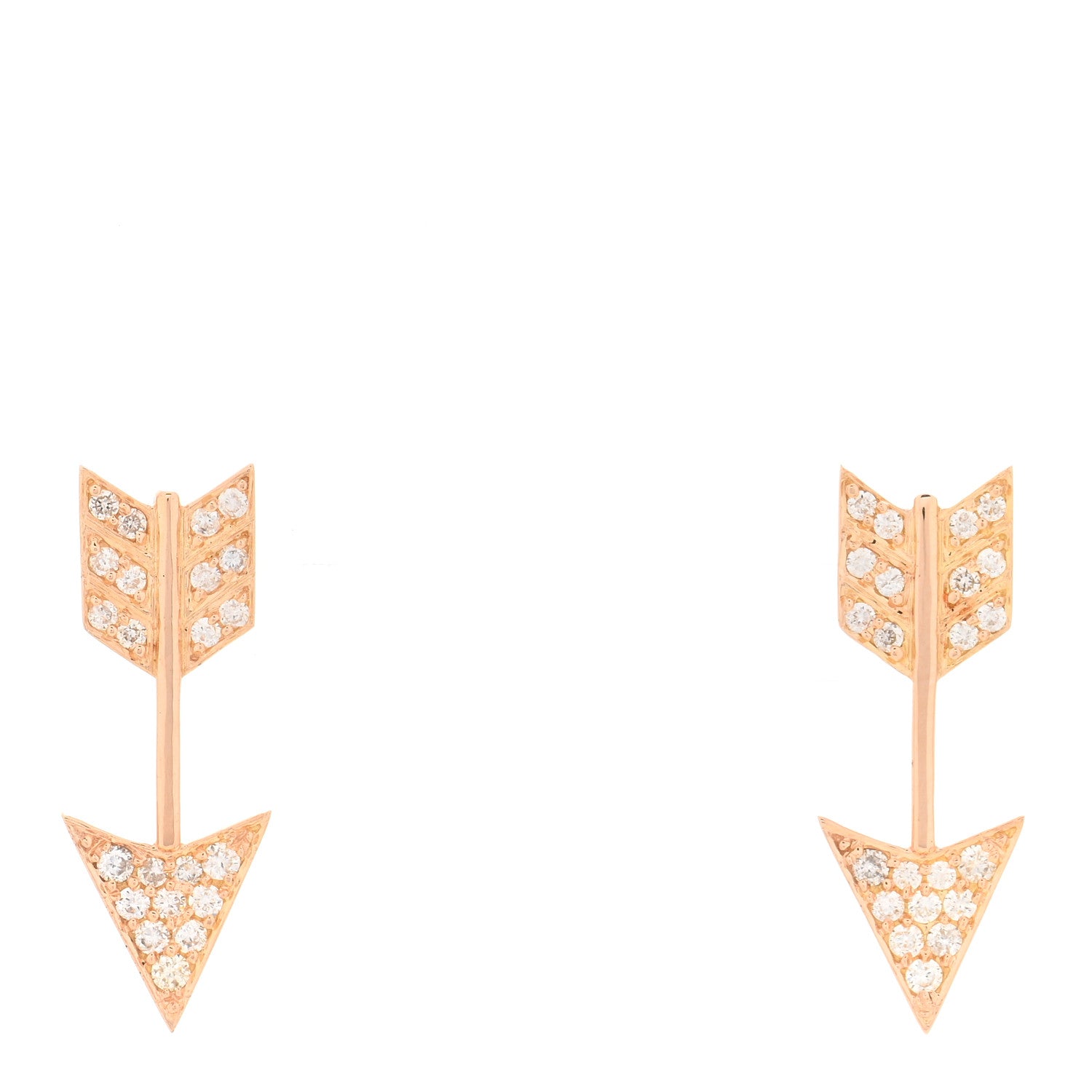 Anita Ko 18K Rose Gold Diamond Arrow Earrings 1 of 5