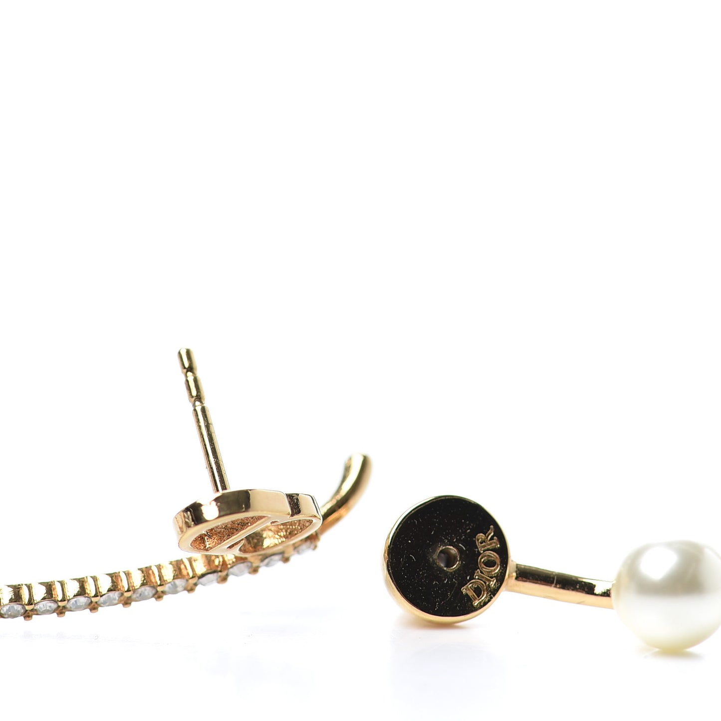 Pearl Crystal Clair D Lune Earring Gold