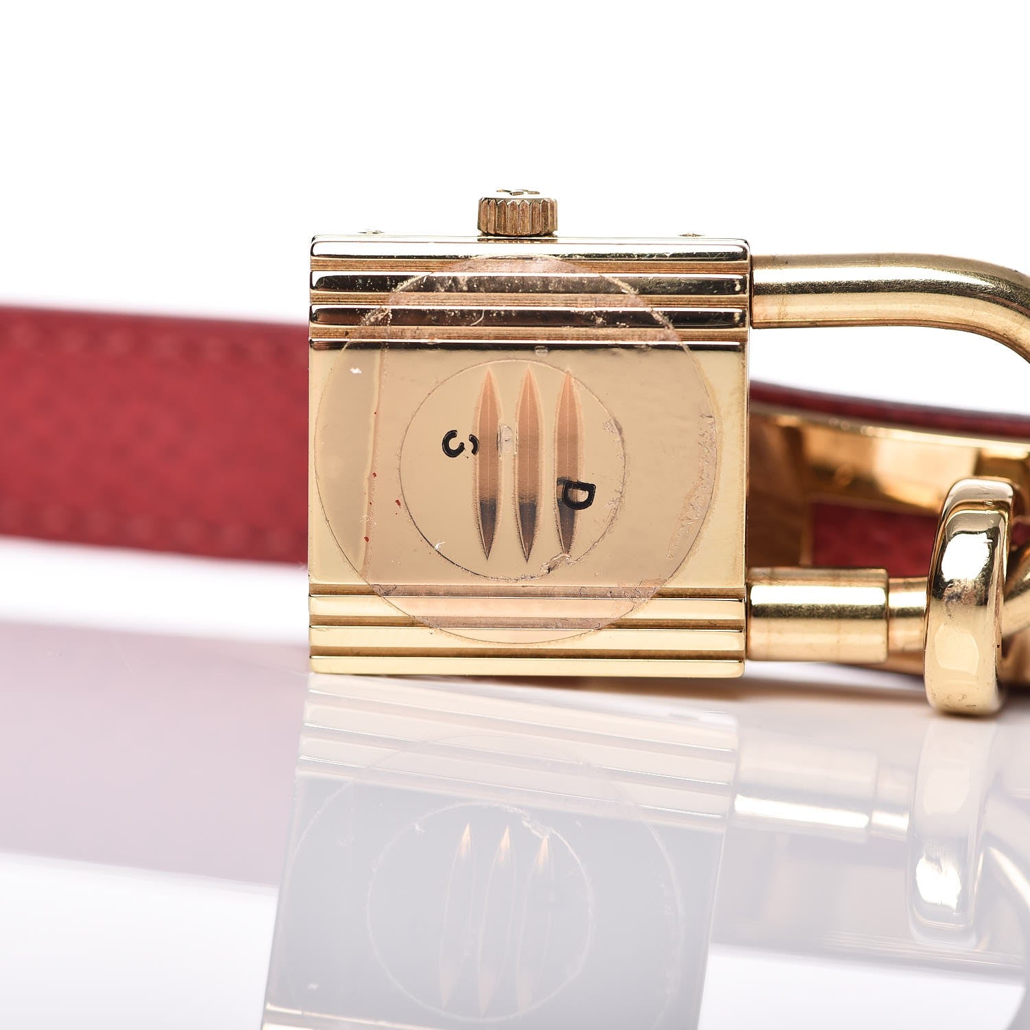 Hermes Stainless Steel Courchevel 20mm Kelly Cadena Quartz Watch Rouge Vif 10 of 13