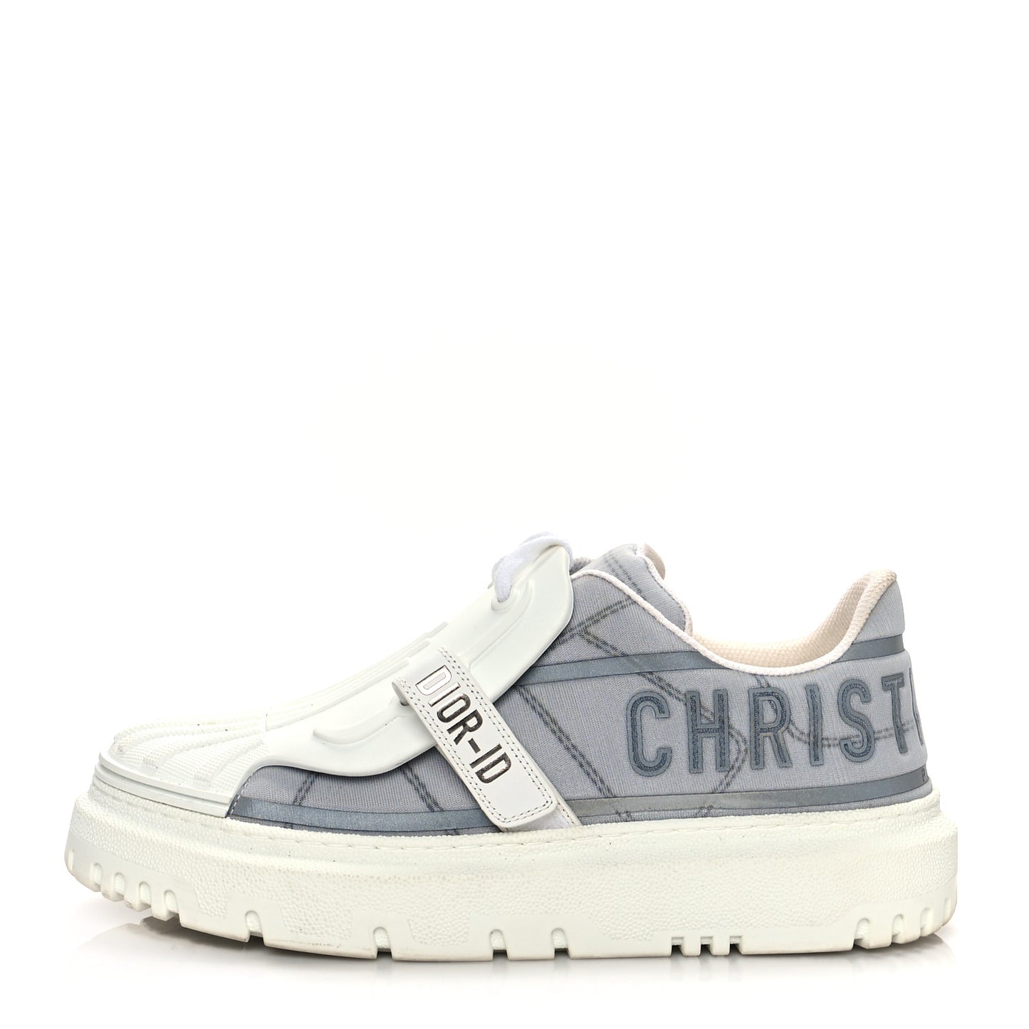 Reflective Fabric Nylon Dior-ID Platform Sneakers 39 Silver