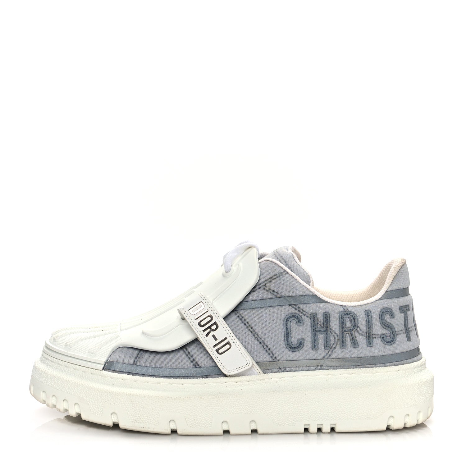 Christian Dior Reflective Fabric Nylon Dior-ID Platform Sneakers 39 Silver 1 of 8