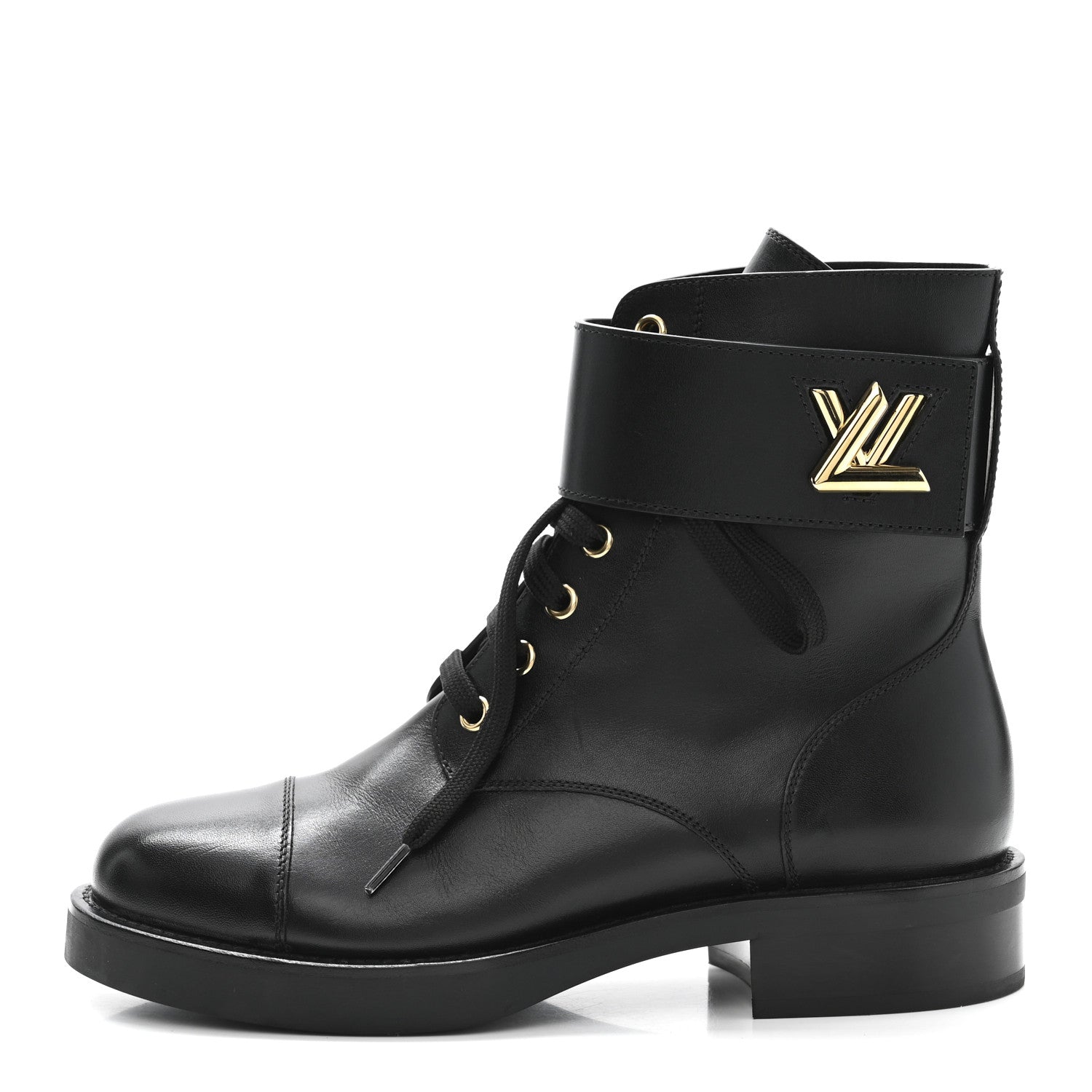 Louis Vuitton Calfskin Wonderland Flat Ranger Boots 37 Black 1 of 8