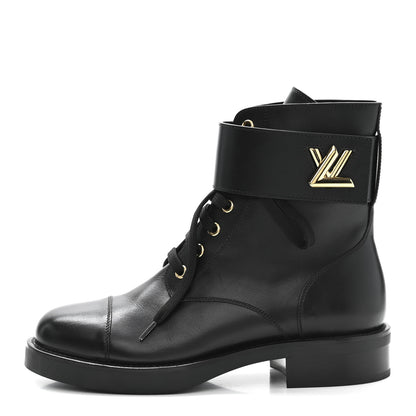 Louis Vuitton Calfskin Wonderland Flat Ranger Boots 37 Black 1 of 8