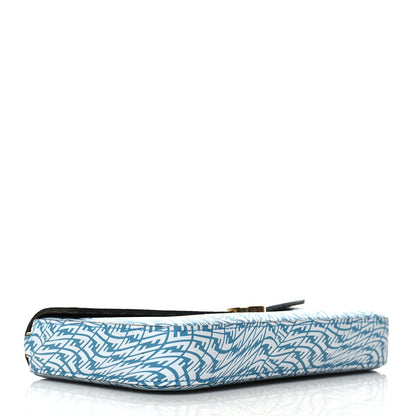 Fendi X SARAH COLEMAN Vitello Liberty Ceylon F is Fendi Micro FF Vertigo Embossed Envelope Wallet on Chain with Pouches Cyber Blue White 5 of 14
