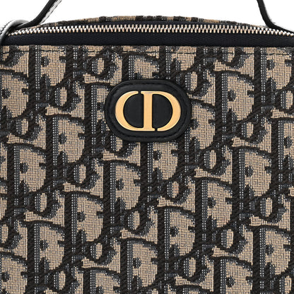 Christian Dior Oblique 30 Montaigne Top Handle Box Bag Blue 9 of 13
