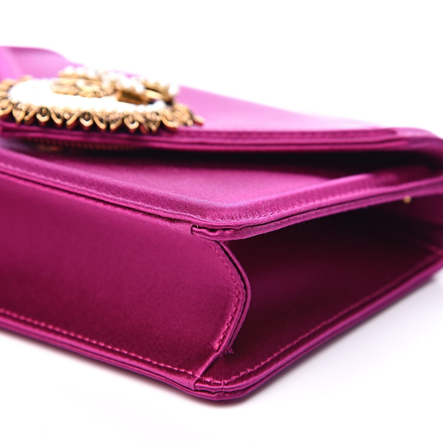 Silk Small Devotion Envelope Top Handle Bag Fuchsia