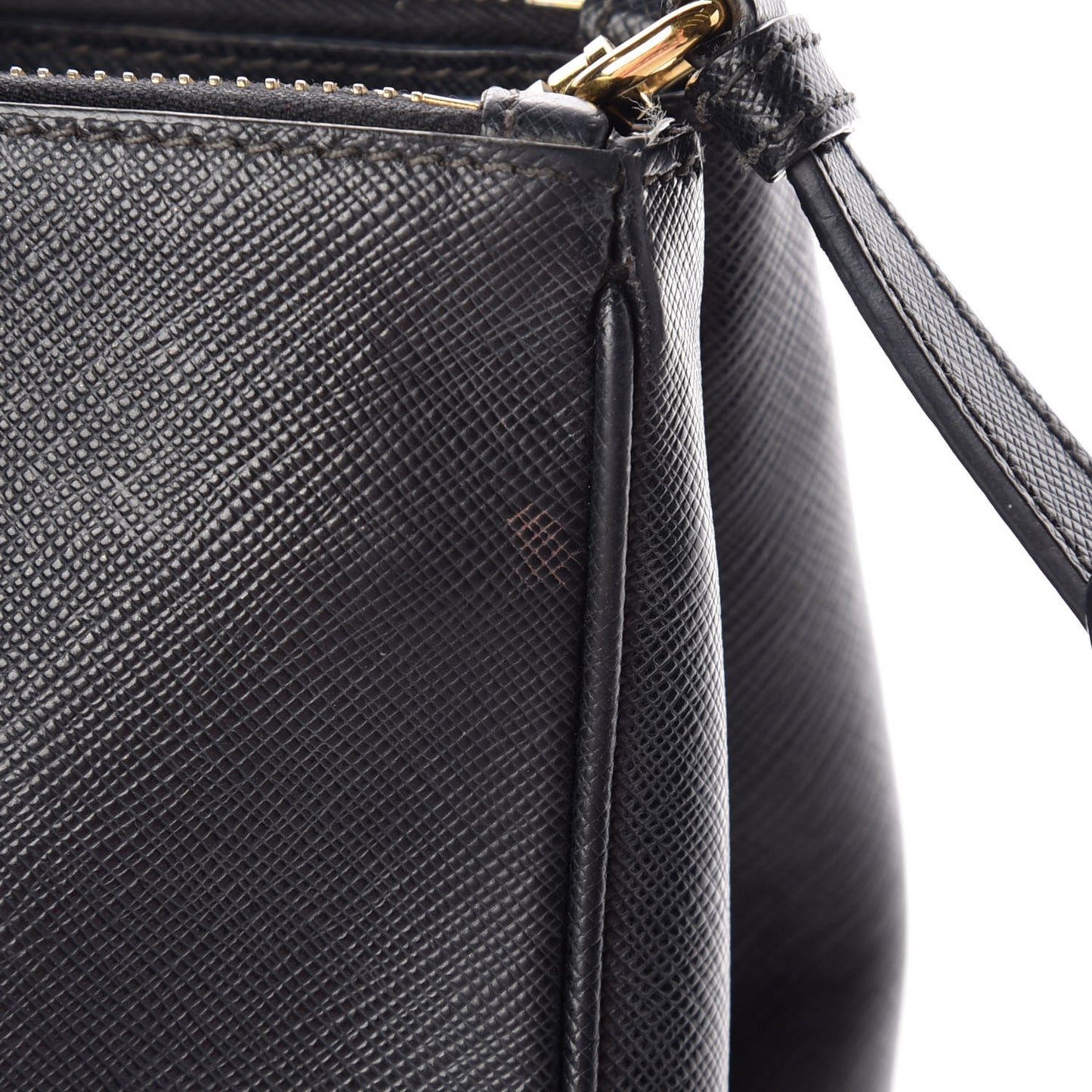 Saffiano Medium Galleria Double Zip Tote Black