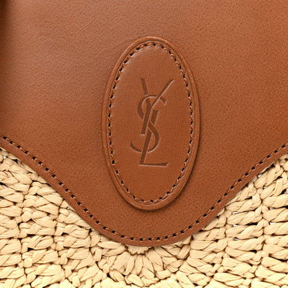 Saint Laurent Raffia Round Camera Bag Beige Naturel 7 of 10