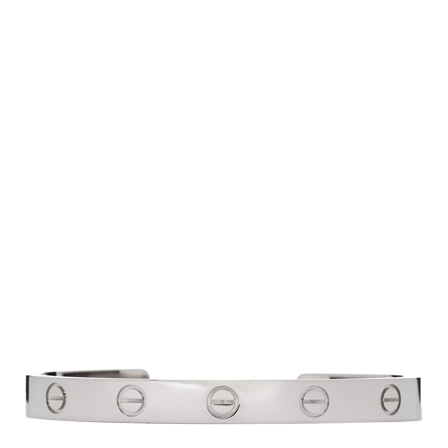 18K White Gold LOVE Cuff Bracelet 16