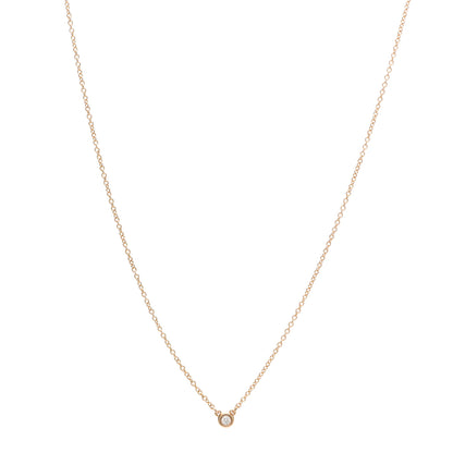 Tiffany 18K Rose Gold Diamond .03ct Elsa Peretti Diamonds by the Yard Pendant Necklace 1 of 7