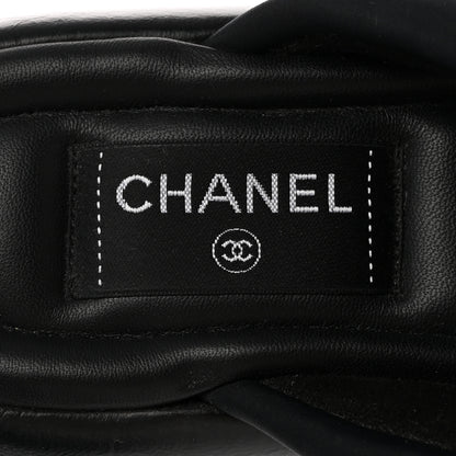 Chanel Fabric CC Mules Sandals 36 Black 8 of 15