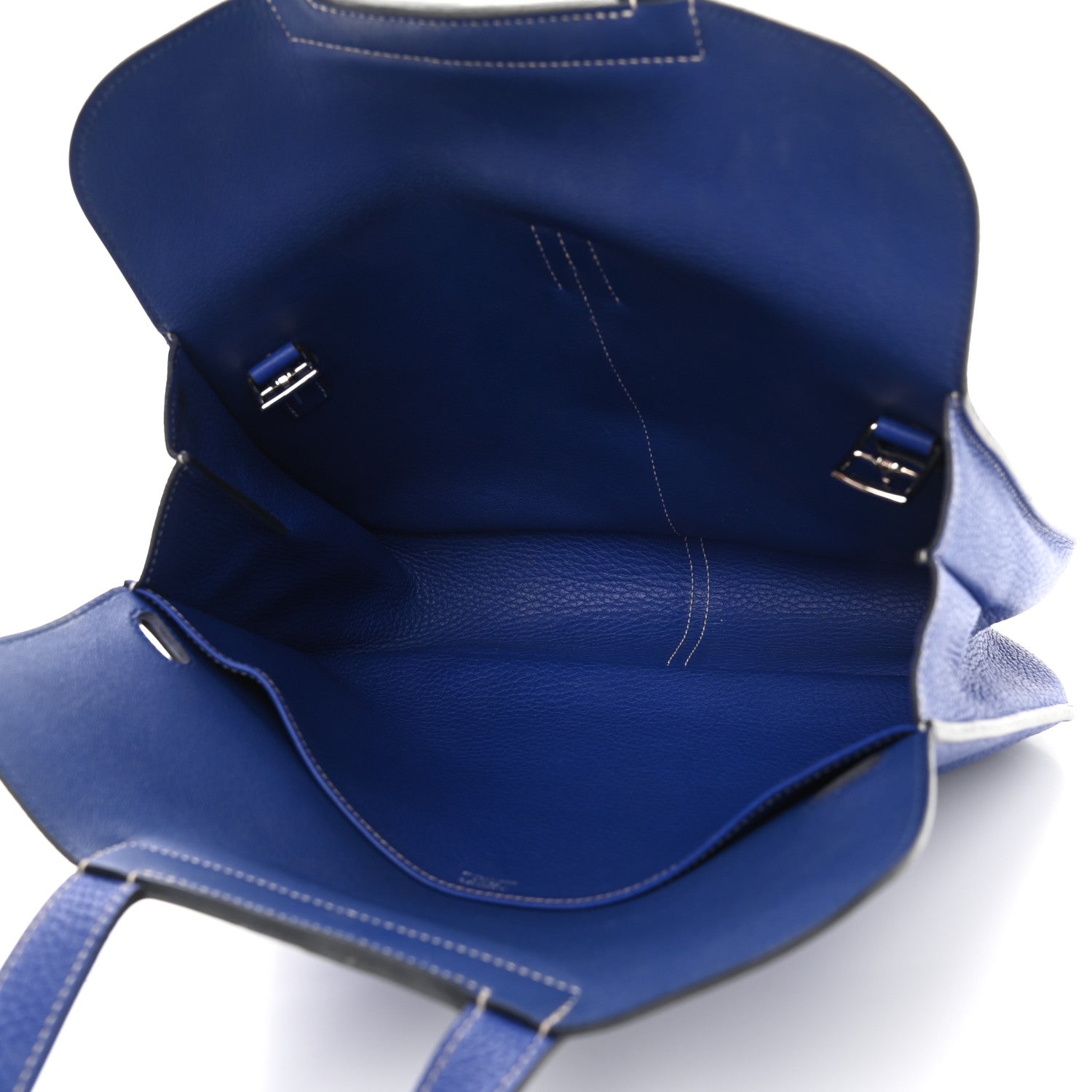 Hermes Taurillon Clemence Halzan 31 GM Bleu Electrique 2 of 11