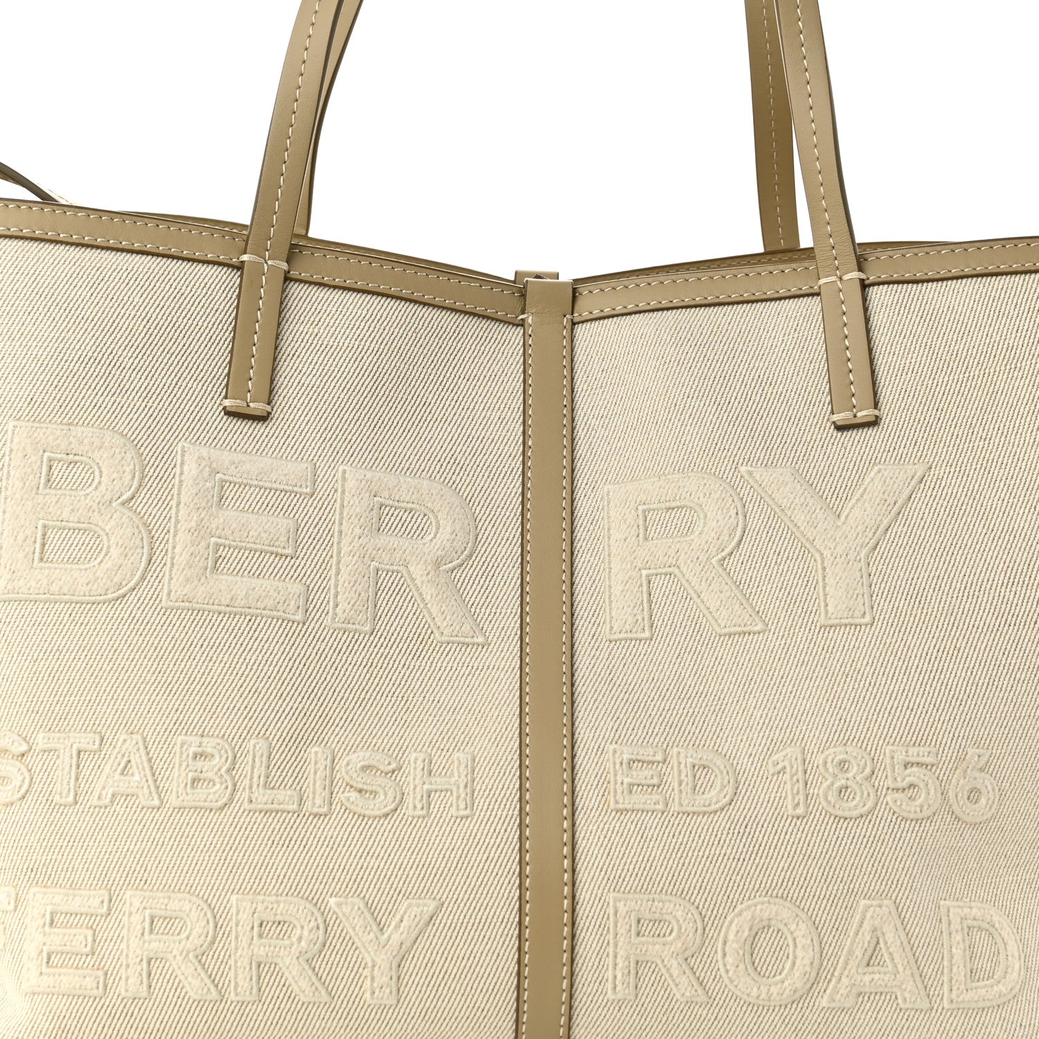 Burberry Cotton Canvas Mini Logo Horseferry Tote Bag Off White 8 of 10