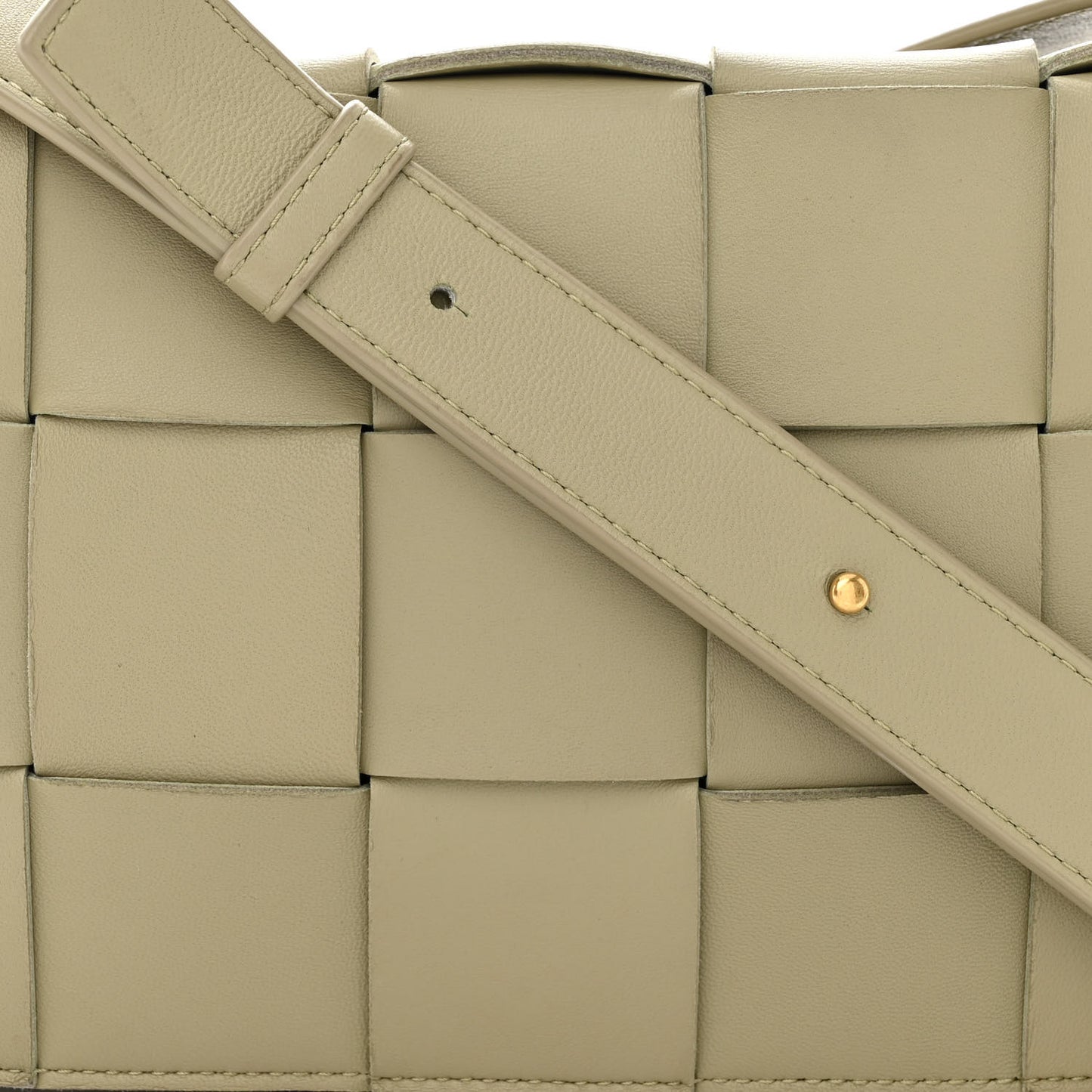 Lambskin Maxi Intrecciato Cassette Crossbody Bag Travertine