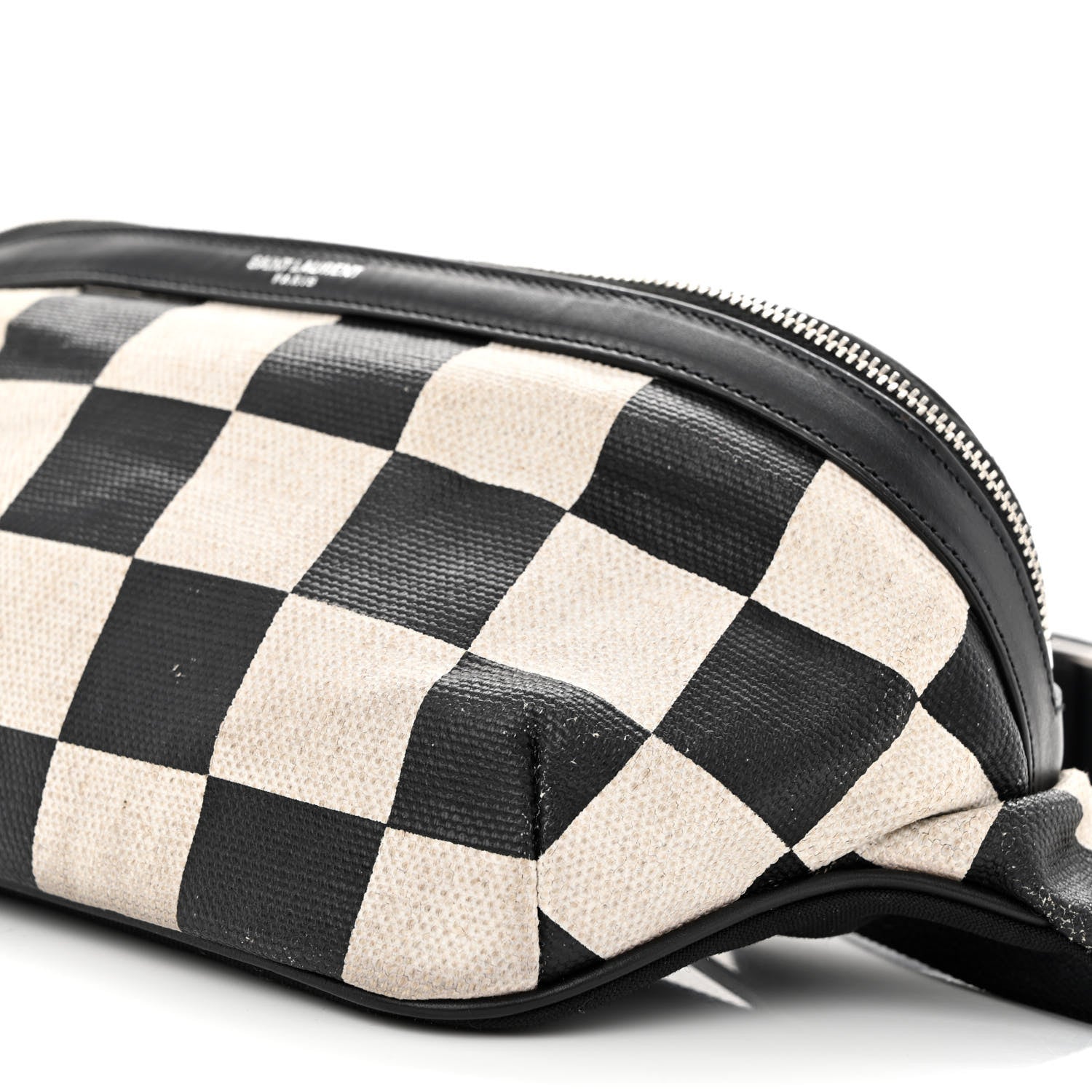 Saint Laurent Canvas Classic Belt Bag Black White 10 of 16