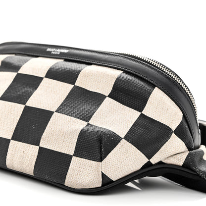 Saint Laurent Canvas Classic Belt Bag Black White 10 of 16