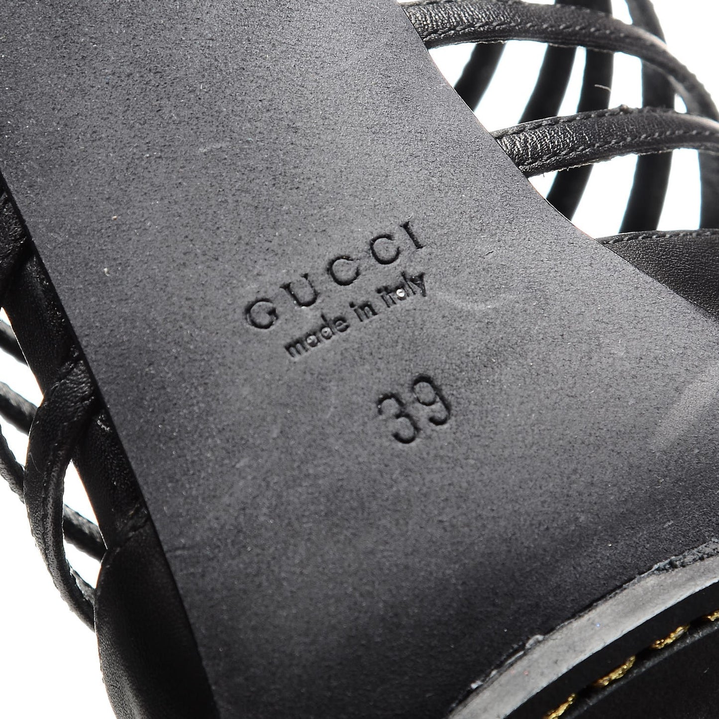 Saddle Soft Lux Peep Toe Caged Sandals 39 Black