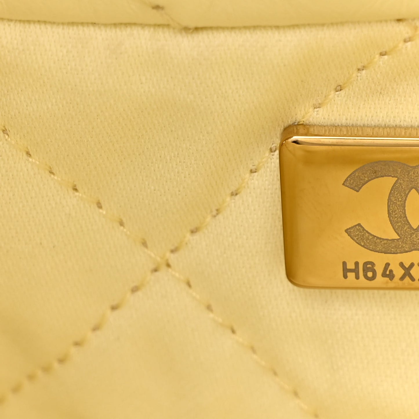 Shiny Calfskin Quilted Small Chanel 22 Light Yellow