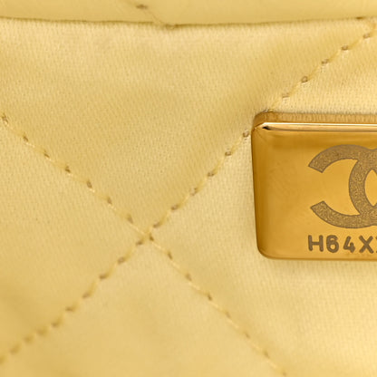 Chanel Shiny Calfskin Quilted Small Chanel 22 Light Yellow 9 of 12
