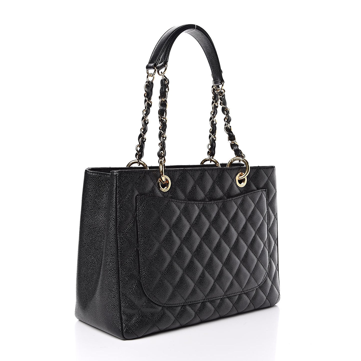 Caviar Quilted Grand Shopping Tote GST Black