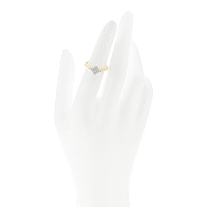 David Yurman 18K Yellow Gold Diamond 8mm Cable Collectibles Quatrefoil Pave Stack Ring 49 5 2 of 5