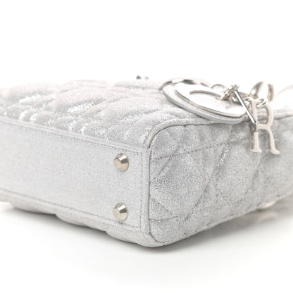 Christian Dior Metallic Nubuck Cannage Nano Lady Dior Silver 8 of 9