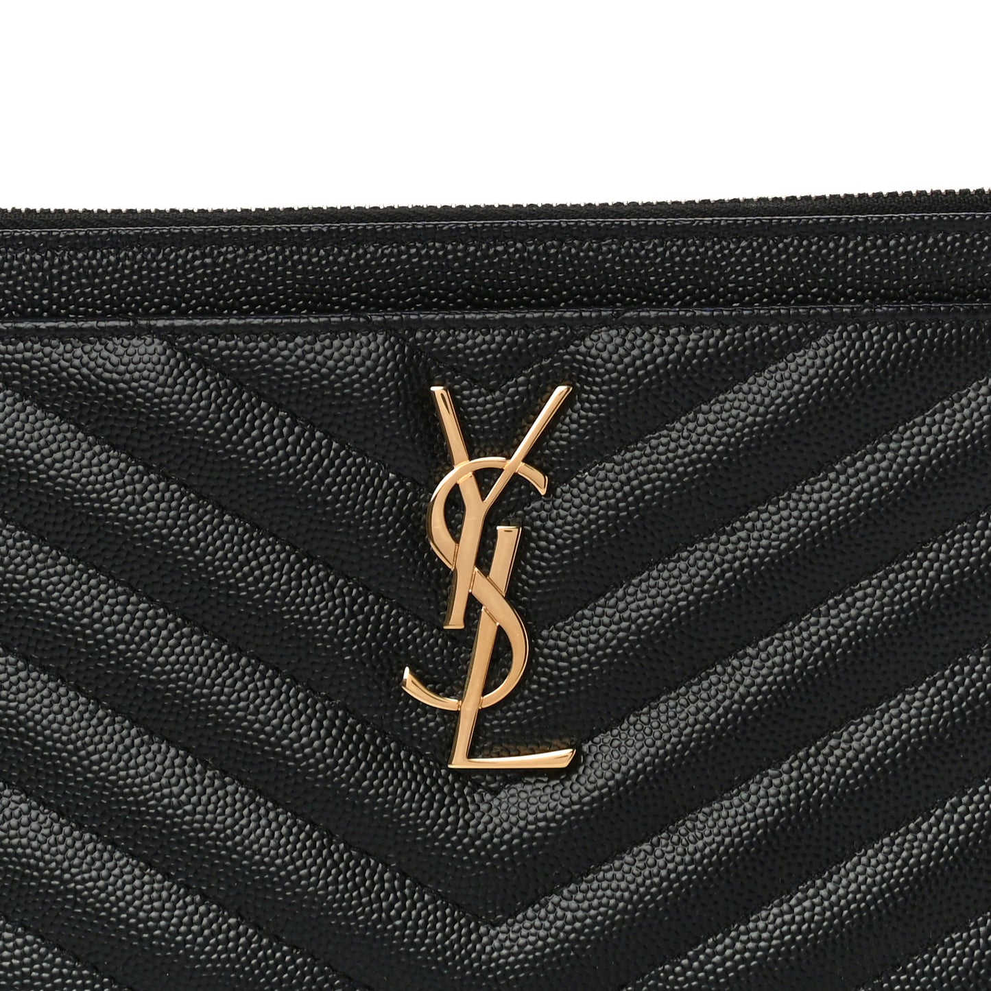 Grain De Poudre Chevron Monogram Bill Pouch Black
