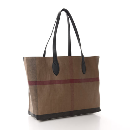 Burberry Coated Canvas Mega Check Medium Doodle Tote Black 3 of 9